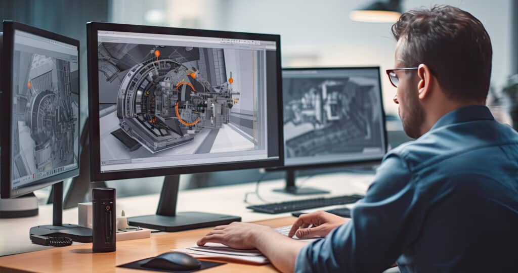Keller engineers developing a beta product for manufacturing testing purposes.